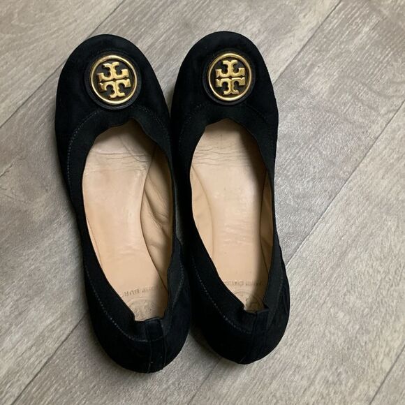 Womens Tory Burch Suede Carolina Ballet Flats Shoes - Picture 7 of 11
